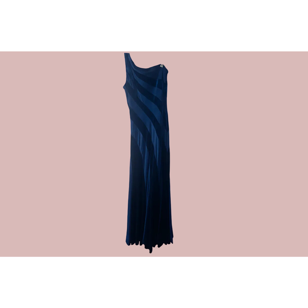 Navy Cache Maxi One Shoulder Dress, Size Medium